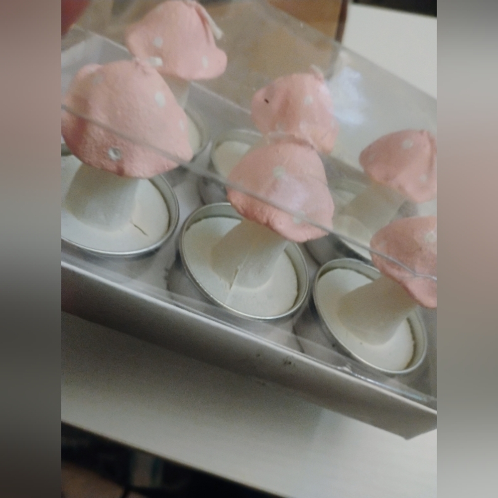 Pink Mushroom Tea light Candles